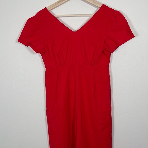 OAK + FORT | LINEN COTTON BLEND WIDE LEG TIE BACK JUMPSUIT - Picture 3 of 10